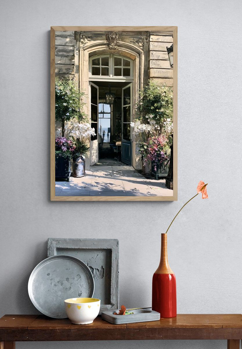 Parisian Courtyard Entrance Print. — room view 3
