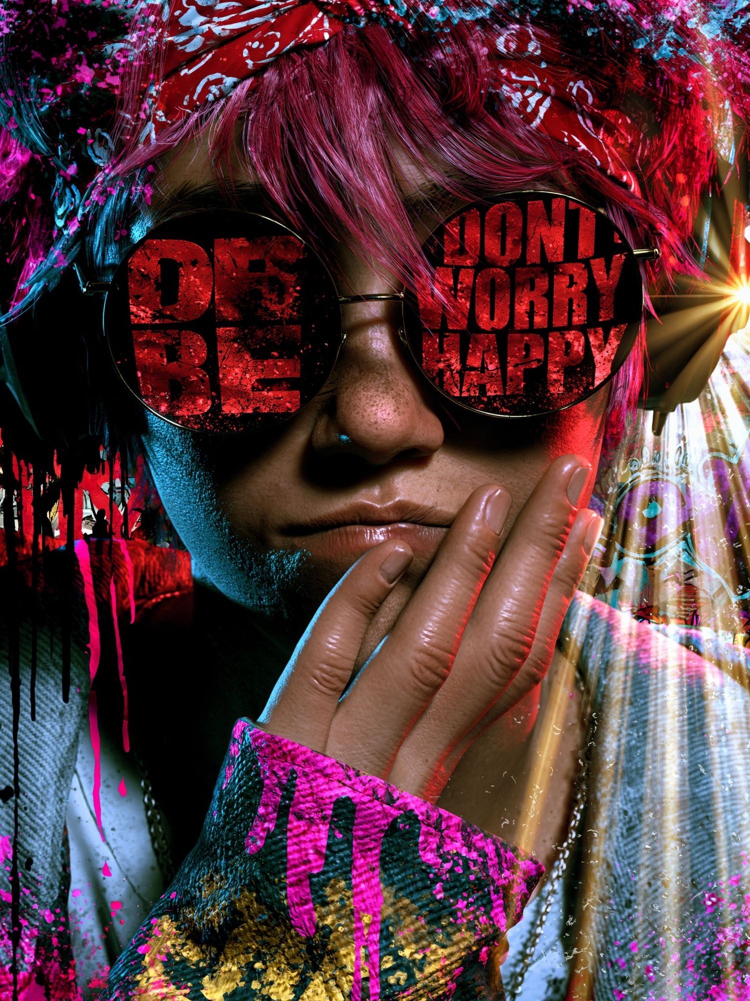 Neon Rebel Portrait Print. poster detail