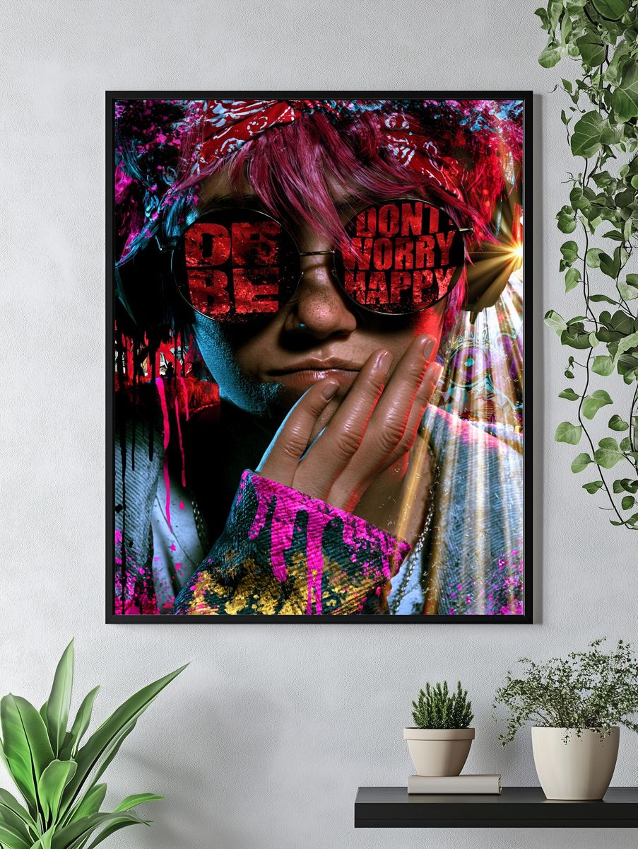 Neon Rebel Portrait Print. — room view 4