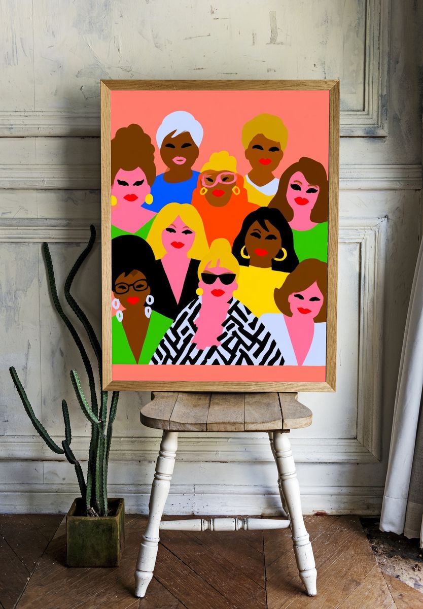 Pop Art Women Portrait Poster. — room view 1
