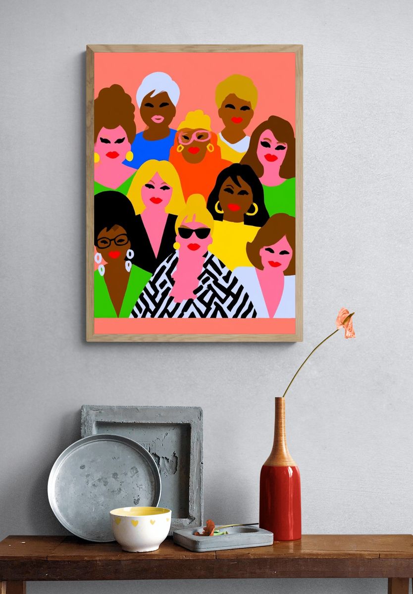 Pop Art Women Portrait Poster. — room view 3