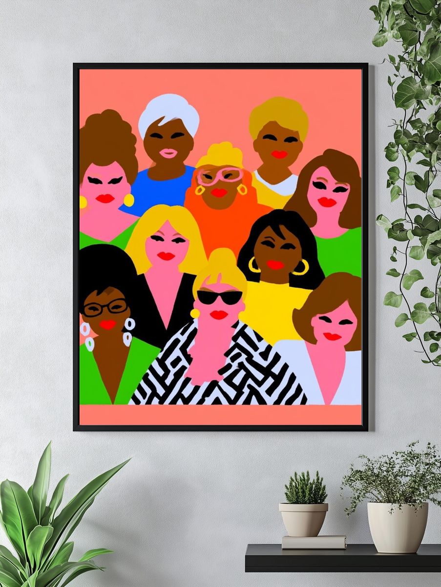 Pop Art Women Portrait Poster. — room view 4