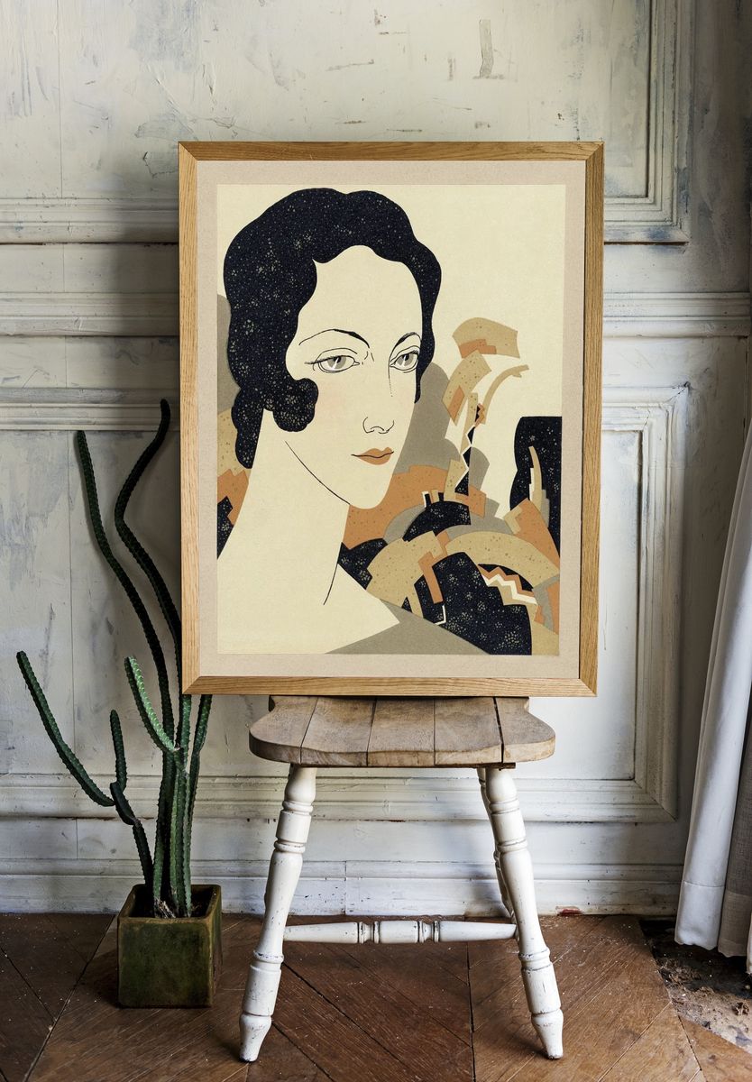 Woman's head (1931) fashion illustration. — room view 1