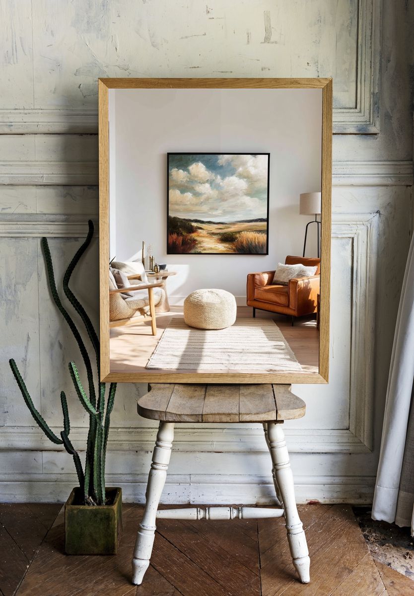 Pastoral Sky Landscape Print. room preview