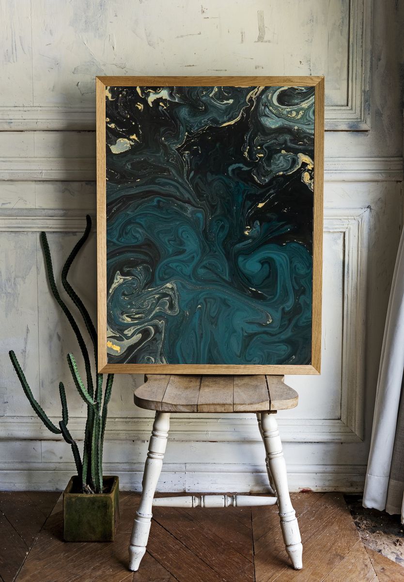 Abstract Swirl — Fine Art Poster. room preview