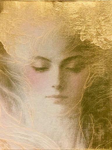 Golden Dream Portrait Print. poster — fine-art art