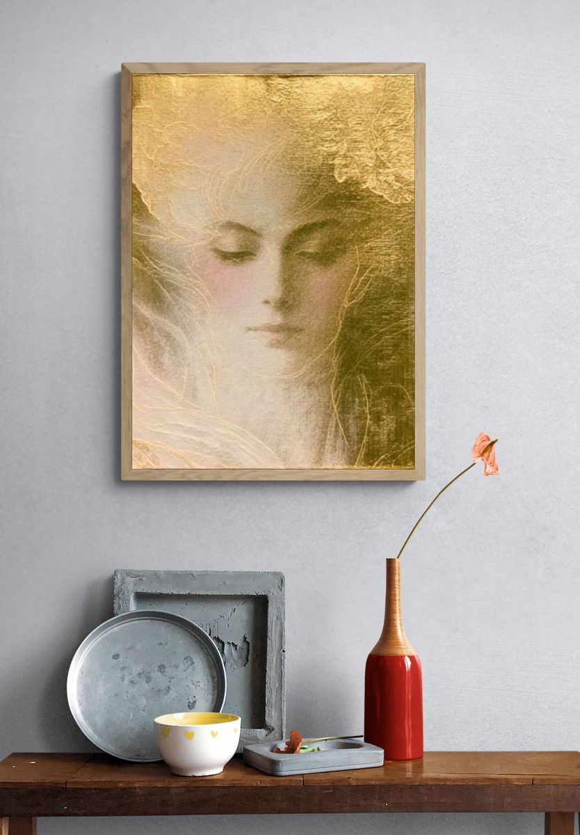 Golden Dream Portrait Print. — room view 3