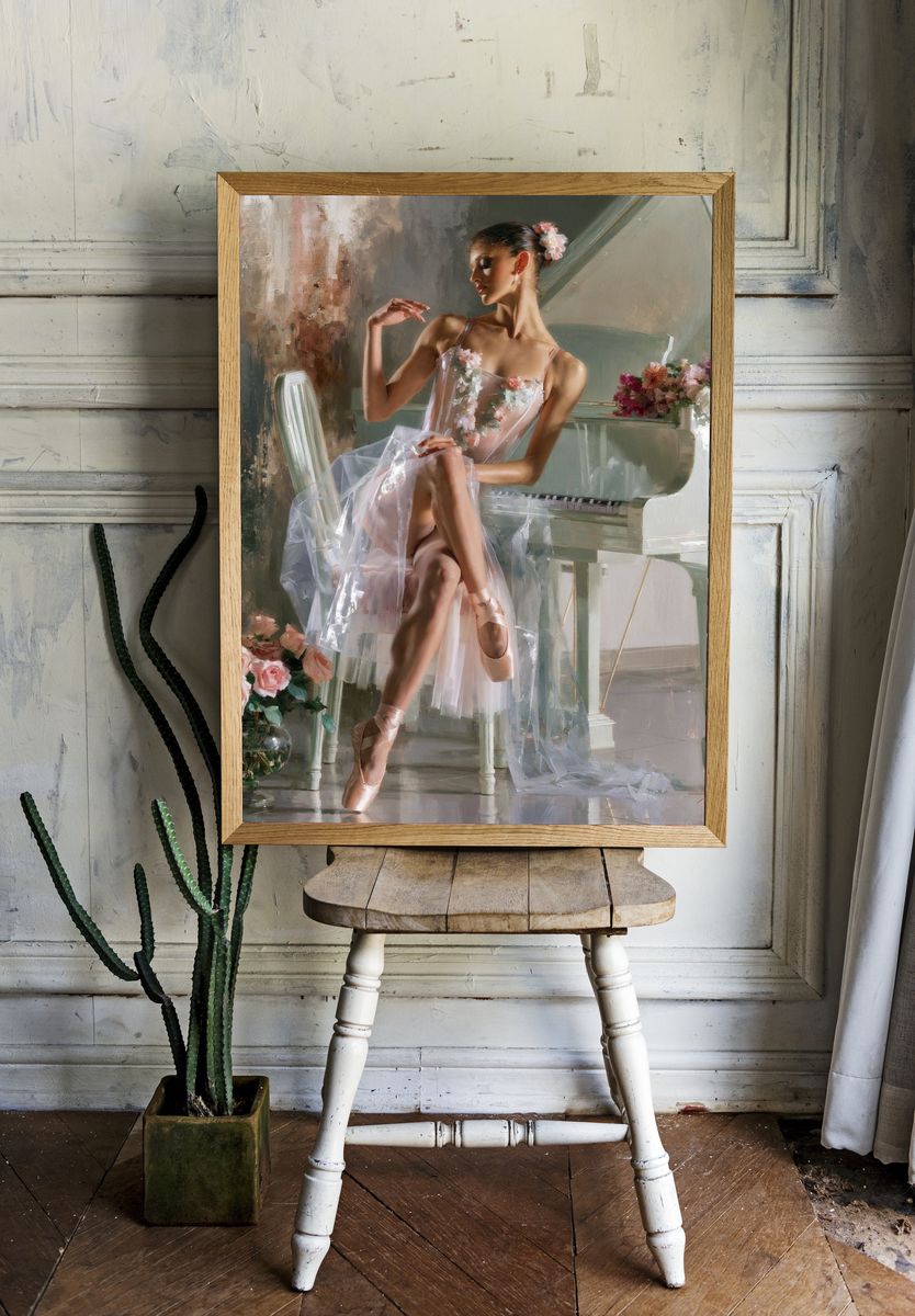 Ballerina at the Piano Fashion Print. room preview