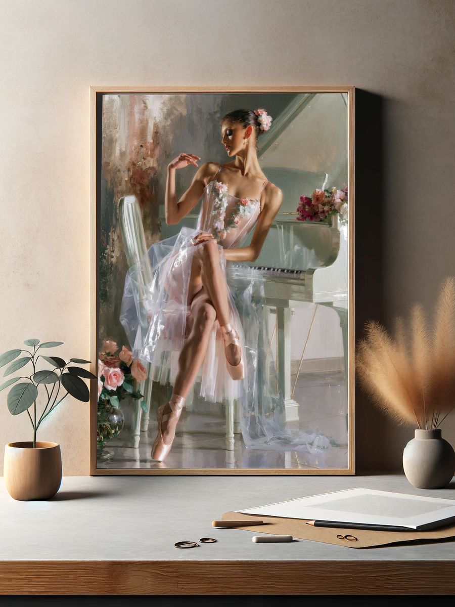 Ballerina at the Piano Fashion Print. — room view 2