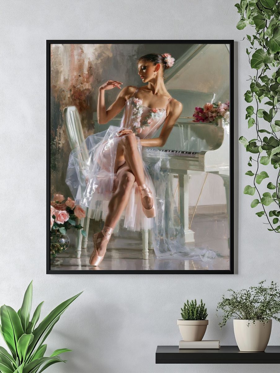 Ballerina at the Piano Fashion Print. — room view 4