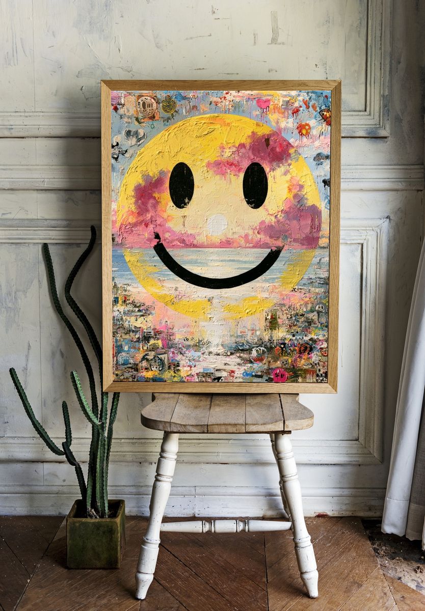 Smiley Pop Art Poster. room preview
