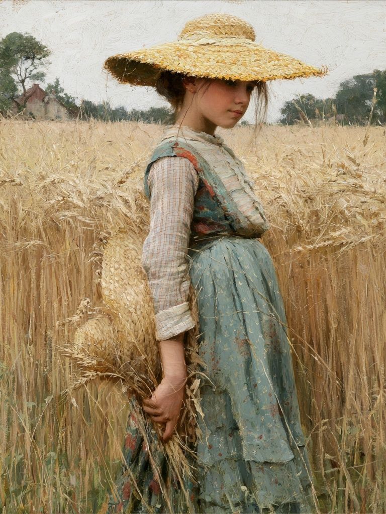 Girl in Wheat Field Fine-Art Print. poster — fine-art art