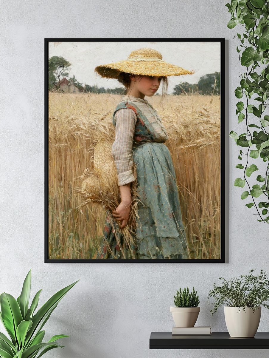 Girl in Wheat Field Fine-Art Print. — room view 4