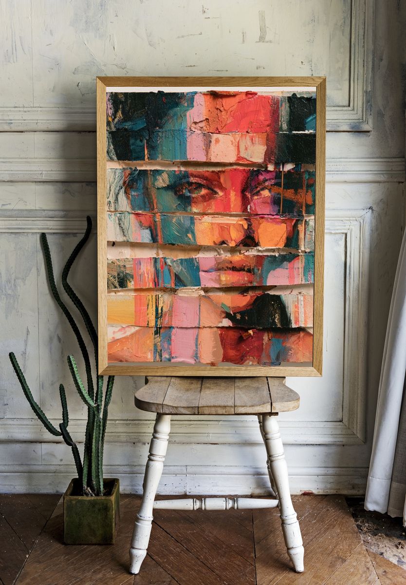 Fragmented Portrait Contemporary Print. — room view 1