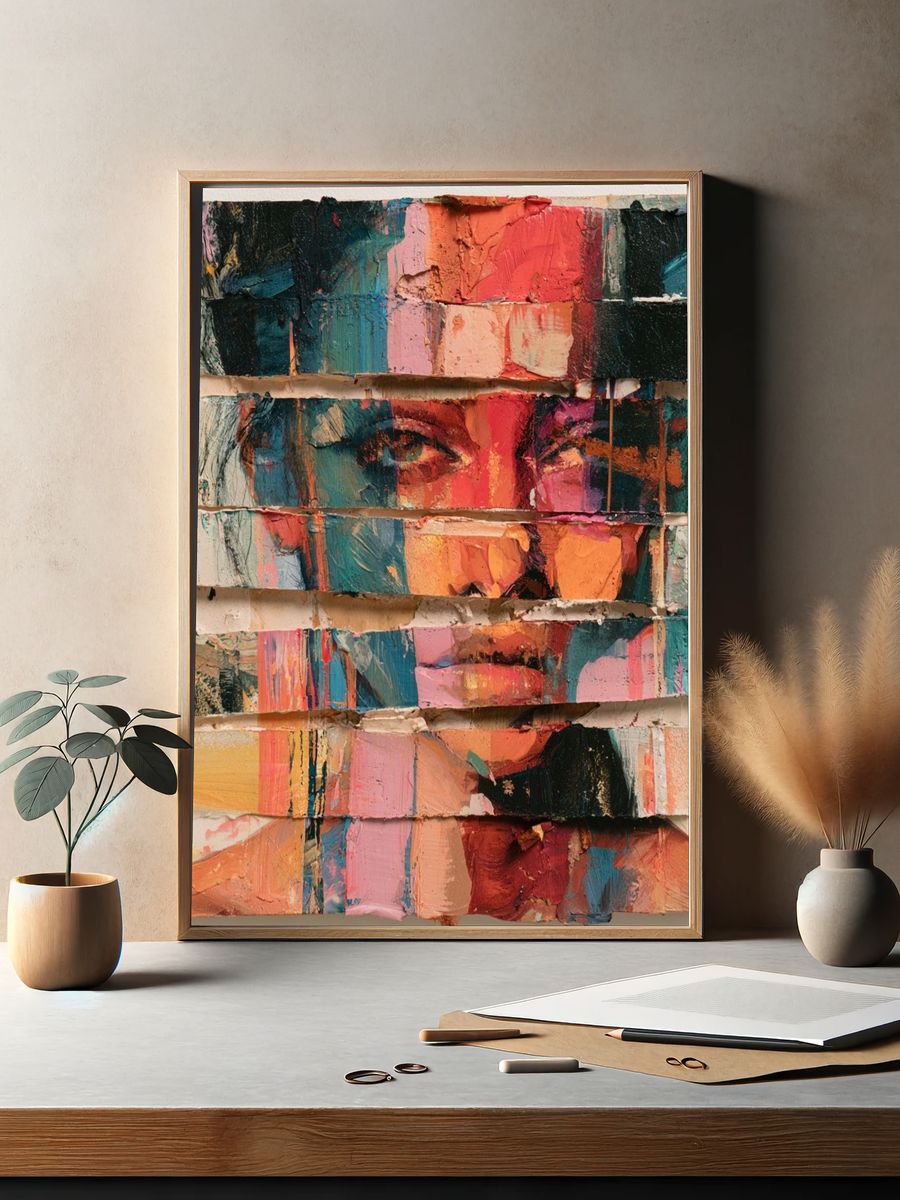 Fragmented Portrait Contemporary Print. — room view 2