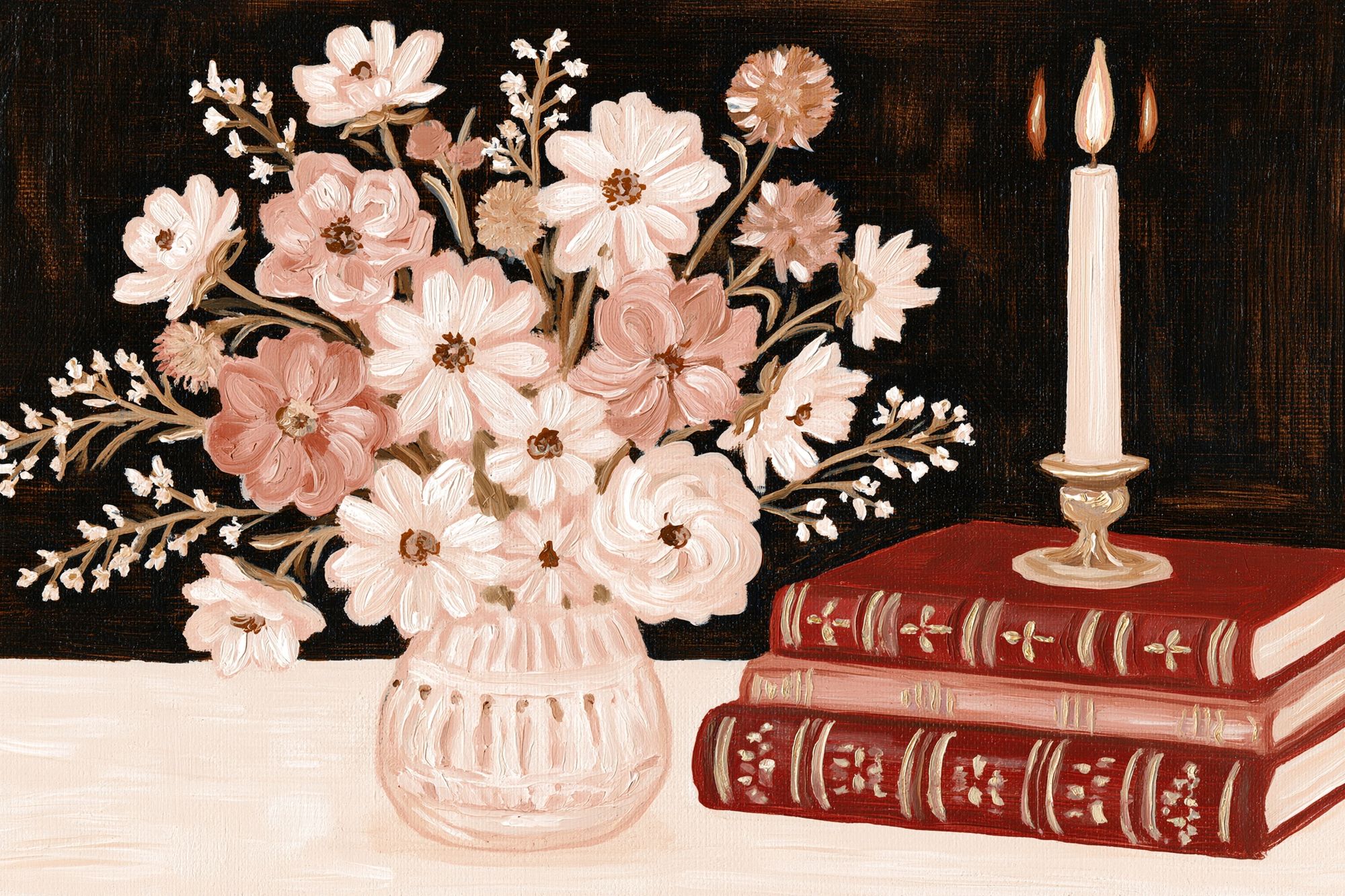 Blush Floral Still Life Poster. poster — fine-art art