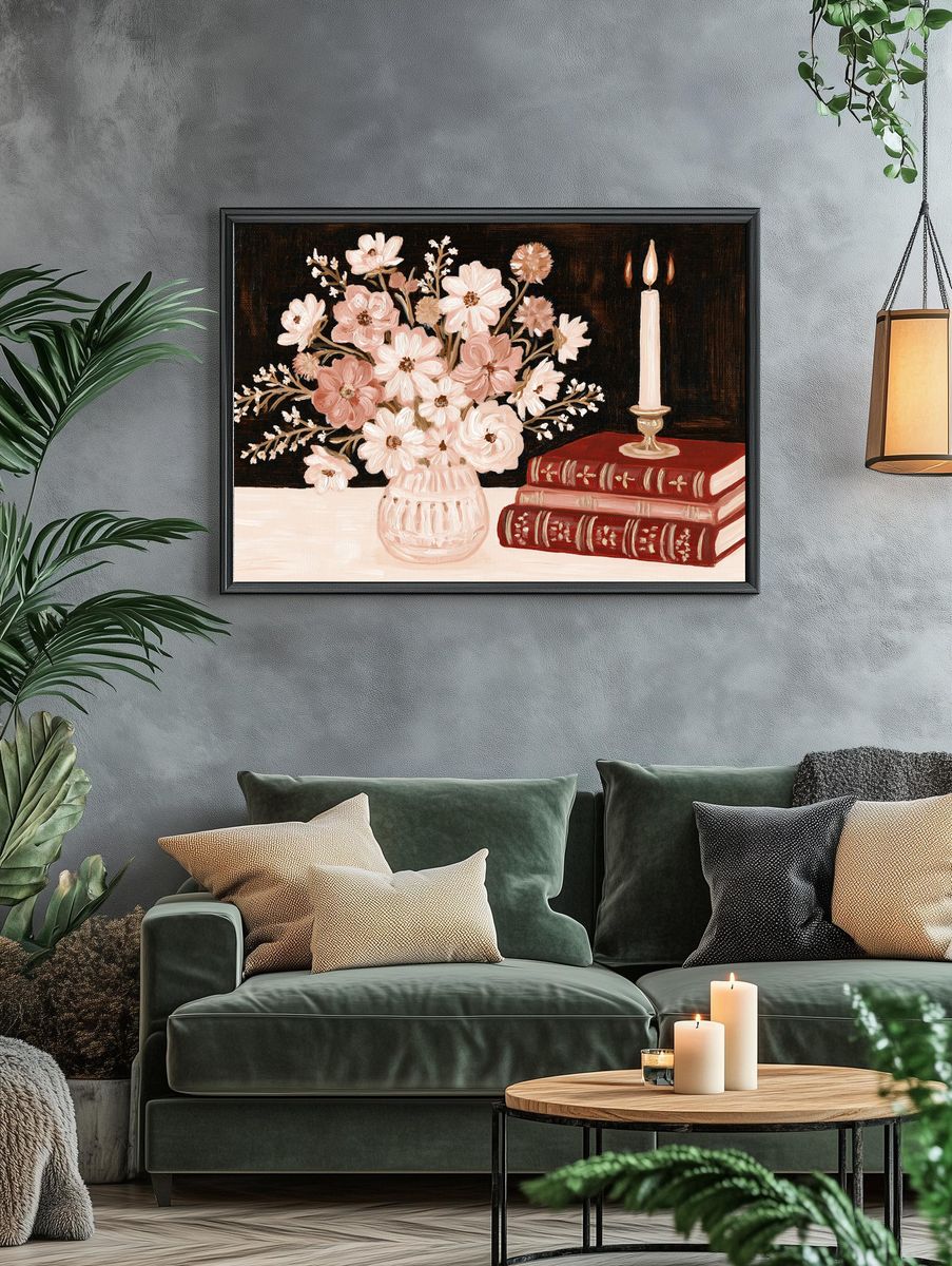 Blush Floral Still Life Poster. — room view 4