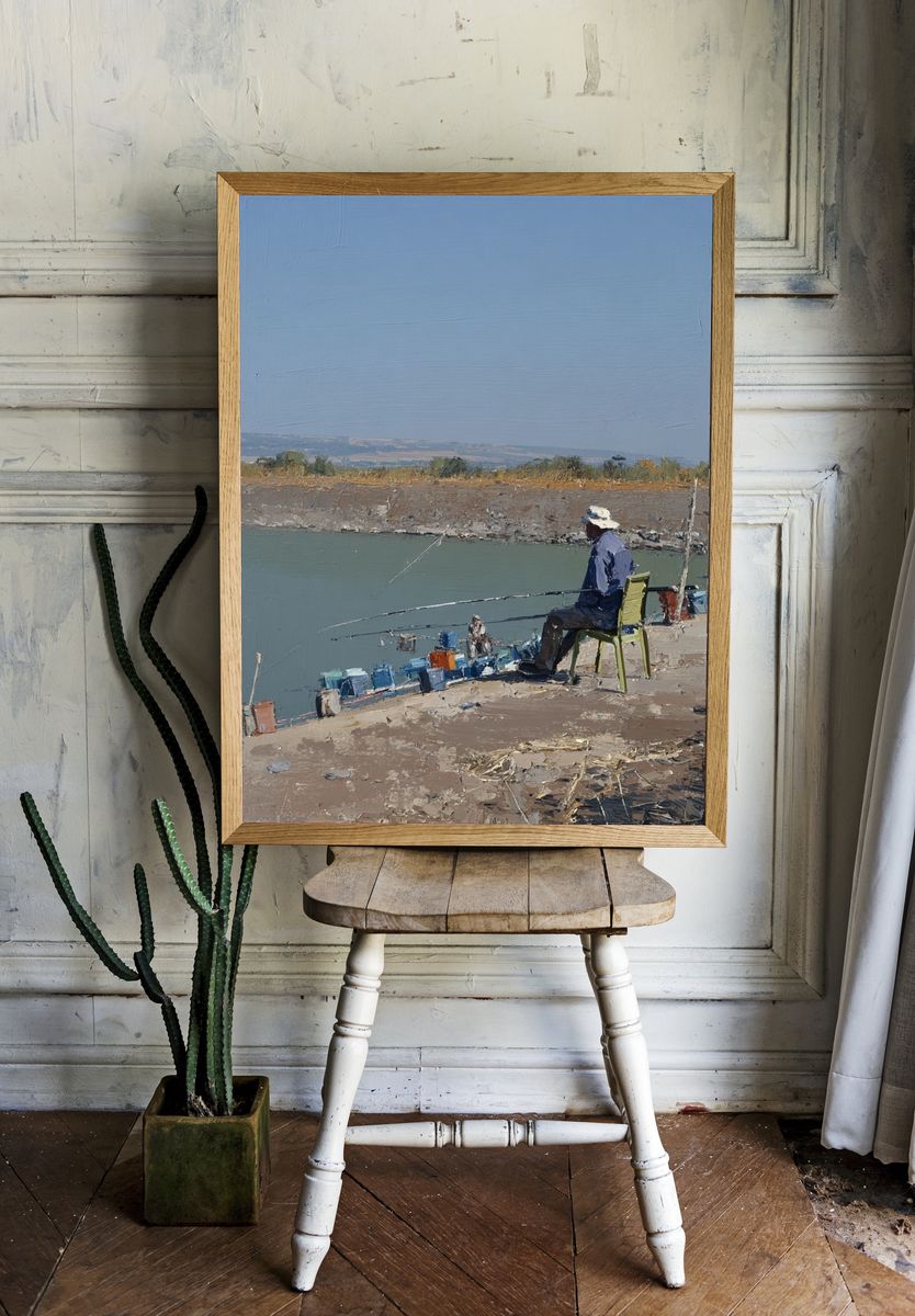 Fishing by the River — Fine Art Print room preview
