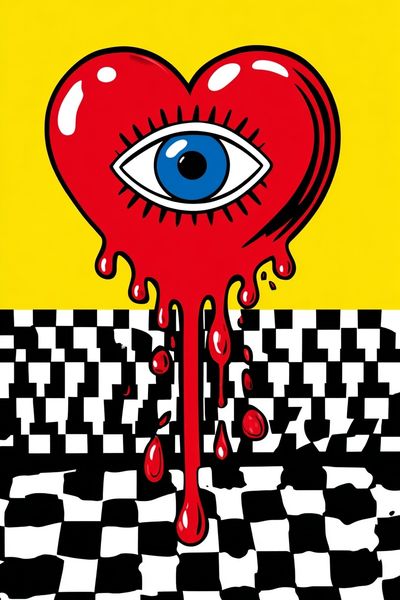 Dripping Heart Eye Pop-Art Poster. poster
