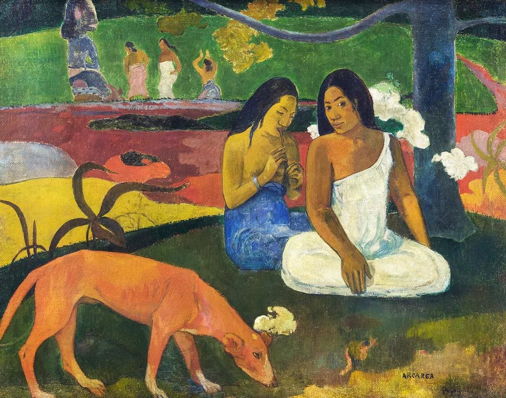 Paul Gauguin 's Arearea (1892). poster detail