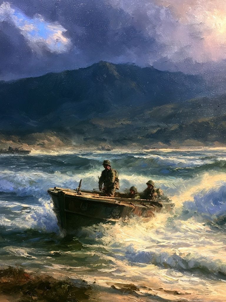 D-Day Landing Fine-Art Poster. poster detail