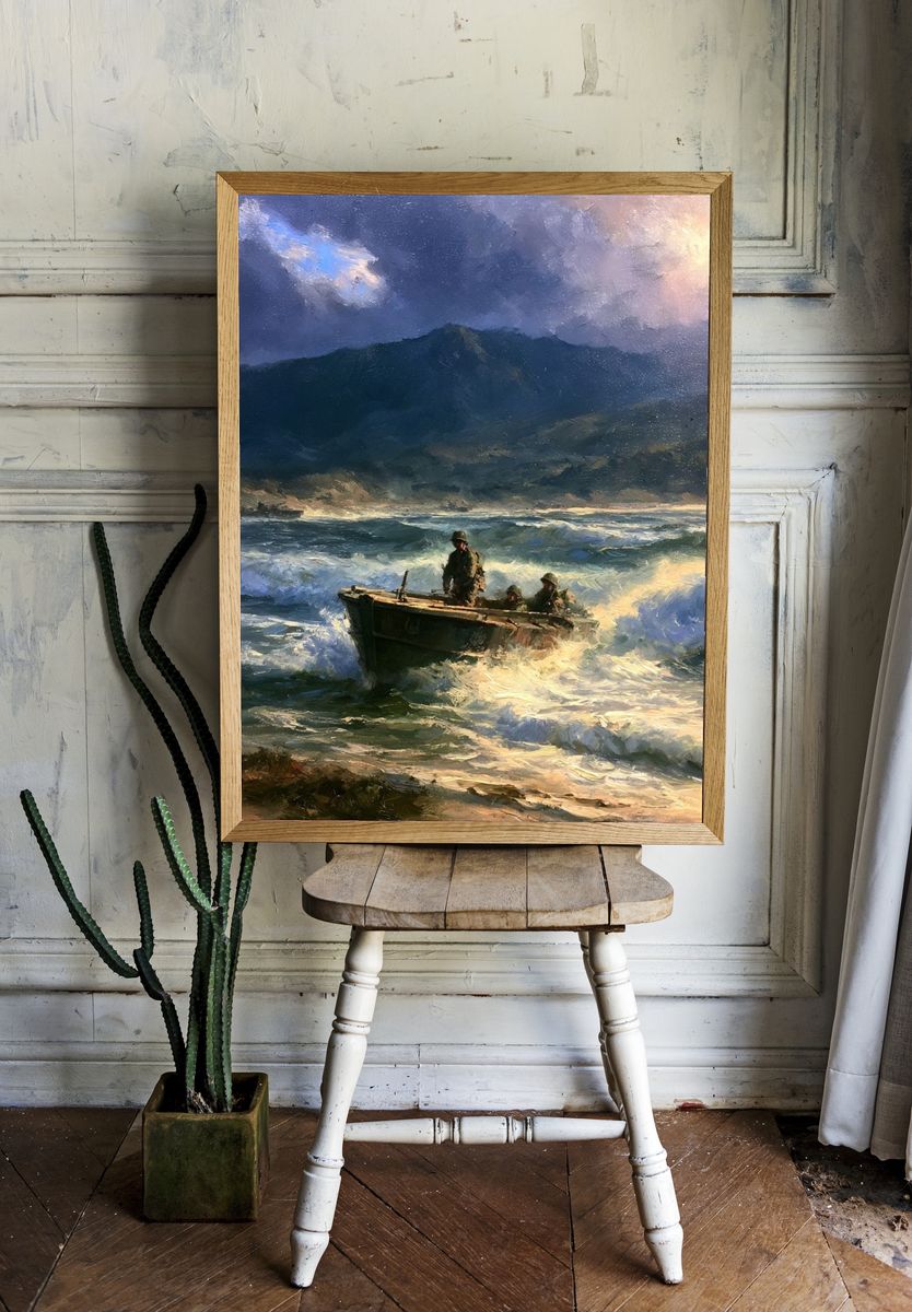 D-Day Landing Fine-Art Poster. — room view 1
