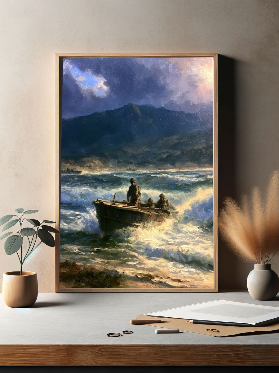 D-Day Landing Fine-Art Poster. — room view 2