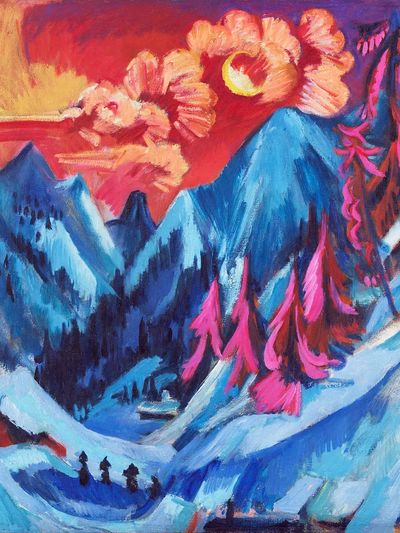 Winter Landscape Moonlight (1919) painting. poster print