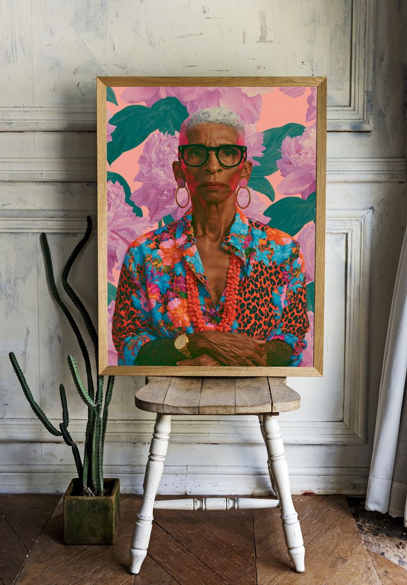 Floral Portrait Fine-Art Print. room preview