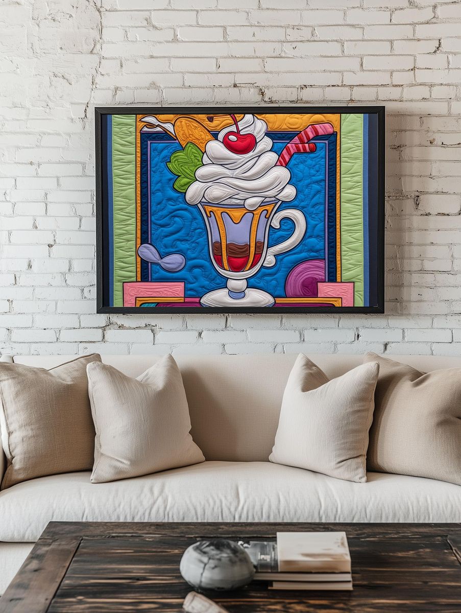 Ice Cream Sundae Pop Art Poster. room preview
