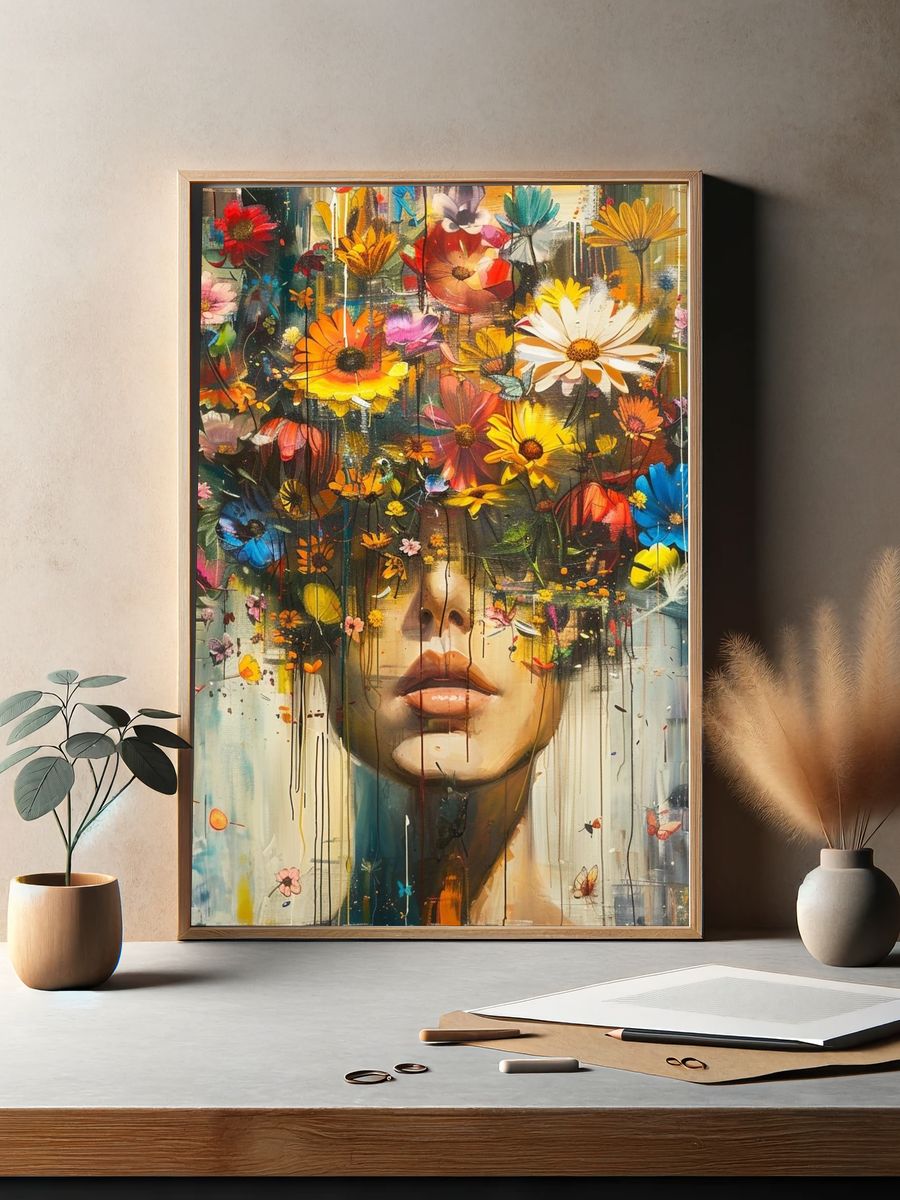 Floral Dream Portrait Print. — room view 2
