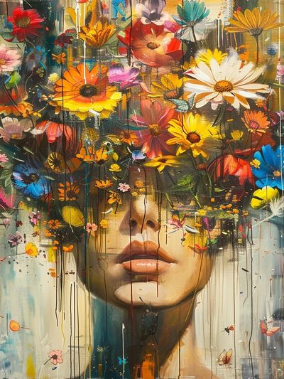 Floral Dream Portrait Print. poster