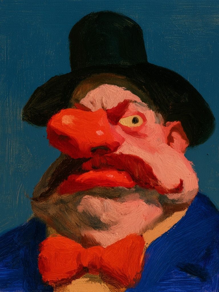 Expressionist Gentleman Portrait Print. poster — fine-art art