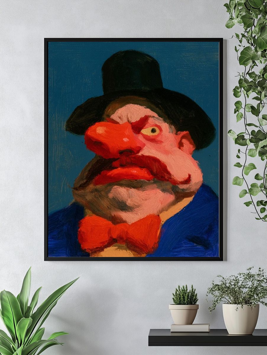 Expressionist Gentleman Portrait Print. — room view 4