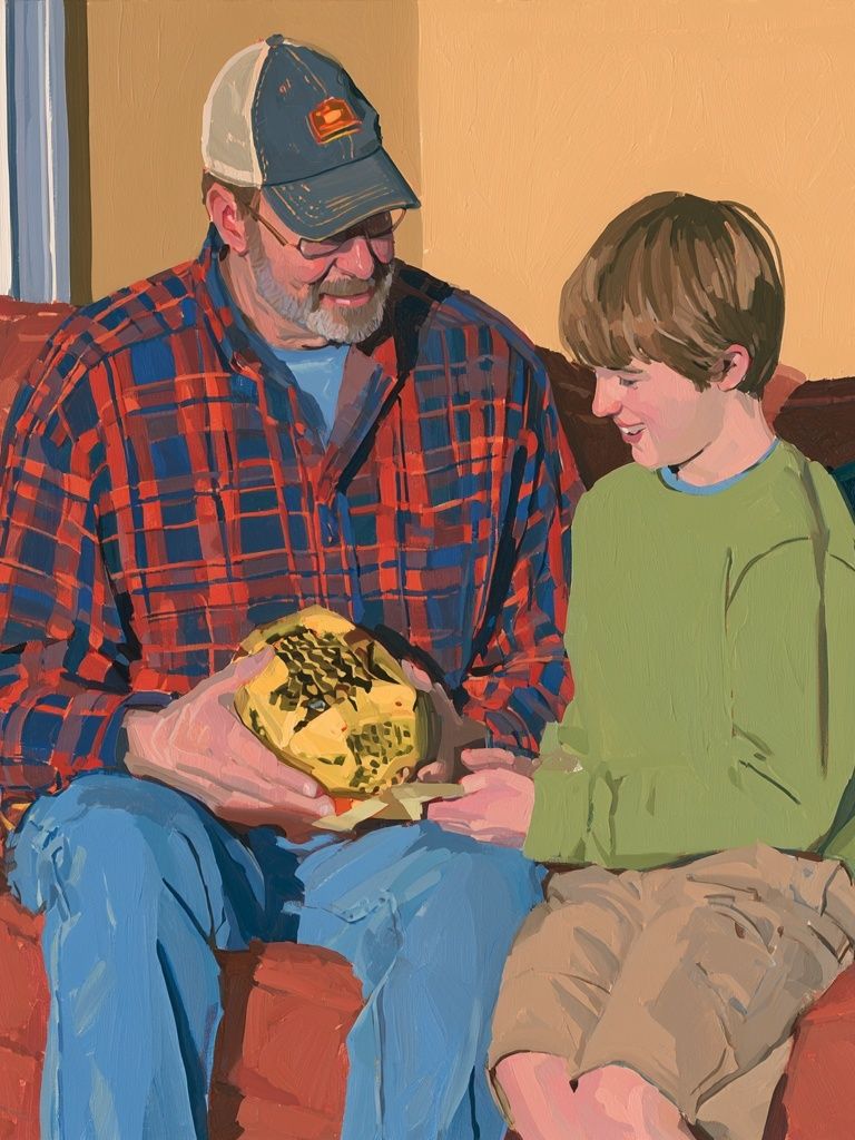 Father and Son Portrait Print. poster detail