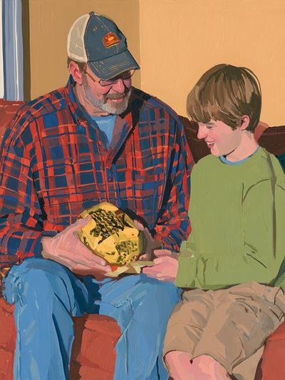 Father and Son Portrait Print.