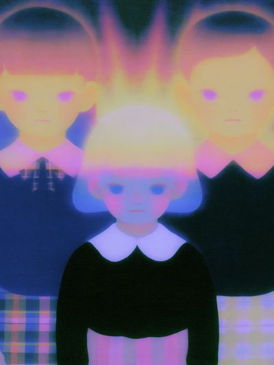 Neon Trio Portrait Print. poster print