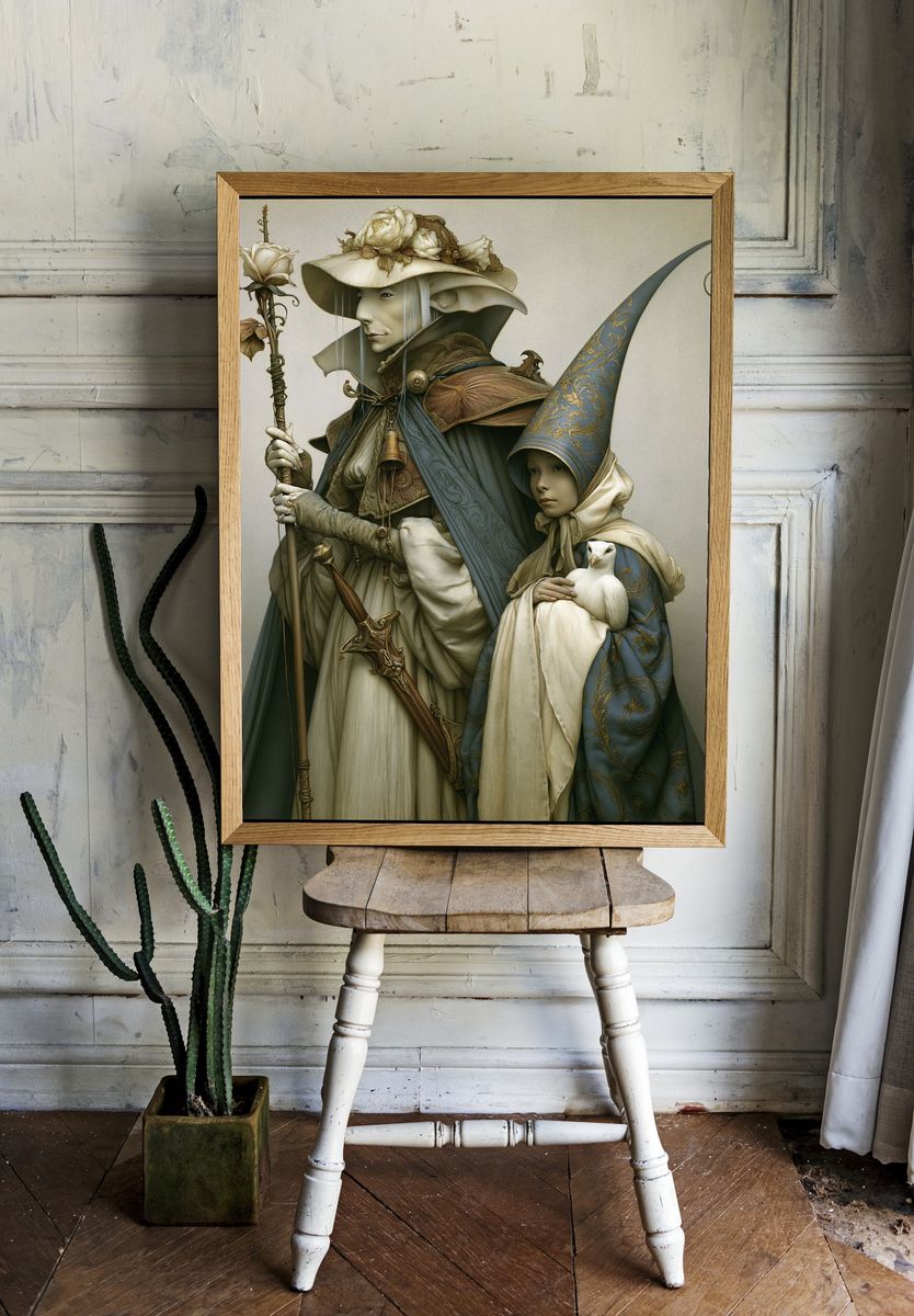 Fantasy Guardians Illustration Poster. room preview