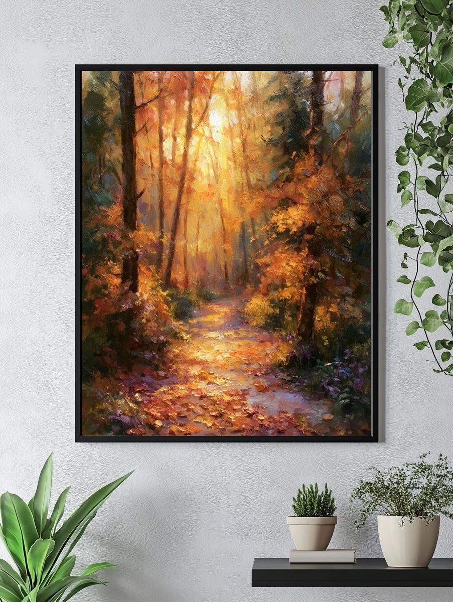 Autumn Forest Path Fine-Art Poster. — room view 4