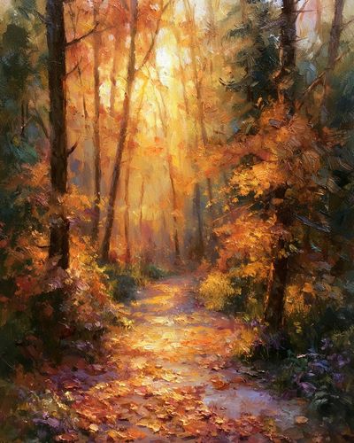 Autumn Forest Path Fine-Art Poster. poster