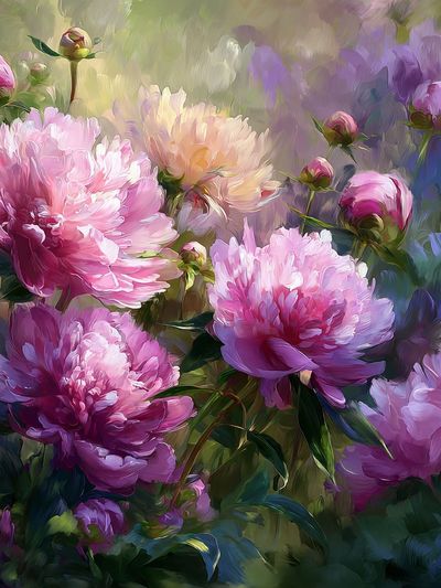 Pink Peonies Impressionist Poster. poster print