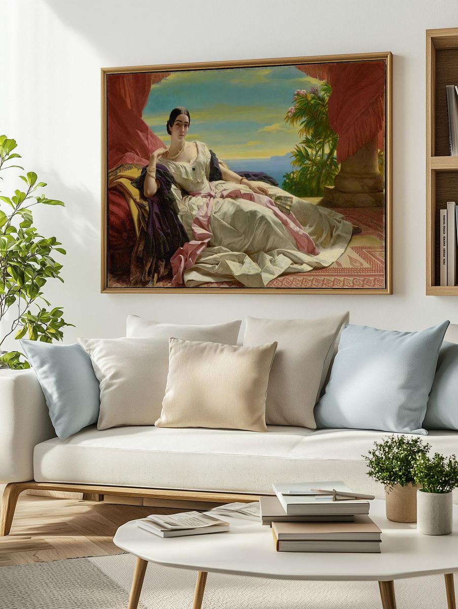 Elegant Lady by the Sea — Fine Art Print. — room view 2