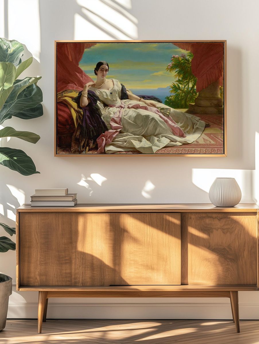 Elegant Lady by the Sea — Fine Art Print. — room view 3