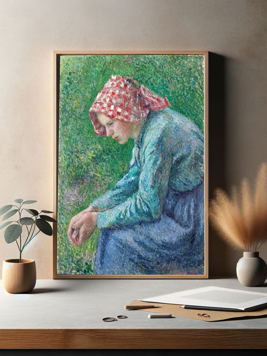 Contemplative Woman — Fine Art Print. — room view 2