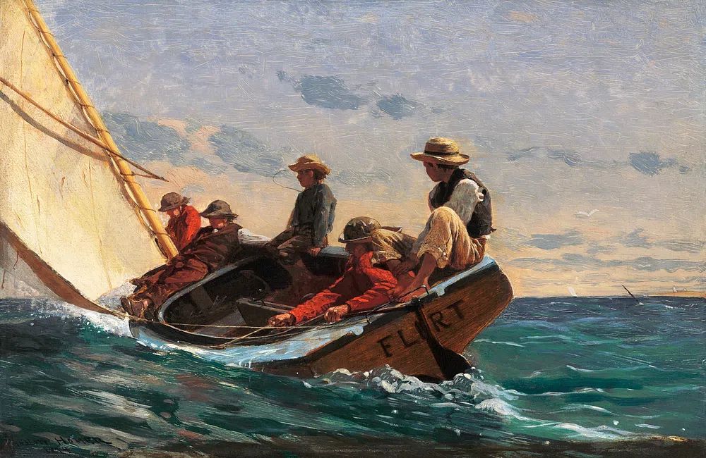 Flirt (1874) Winslow Homer. poster detail