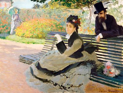 Camille Monet (1847–1879) Garden Bench. poster print