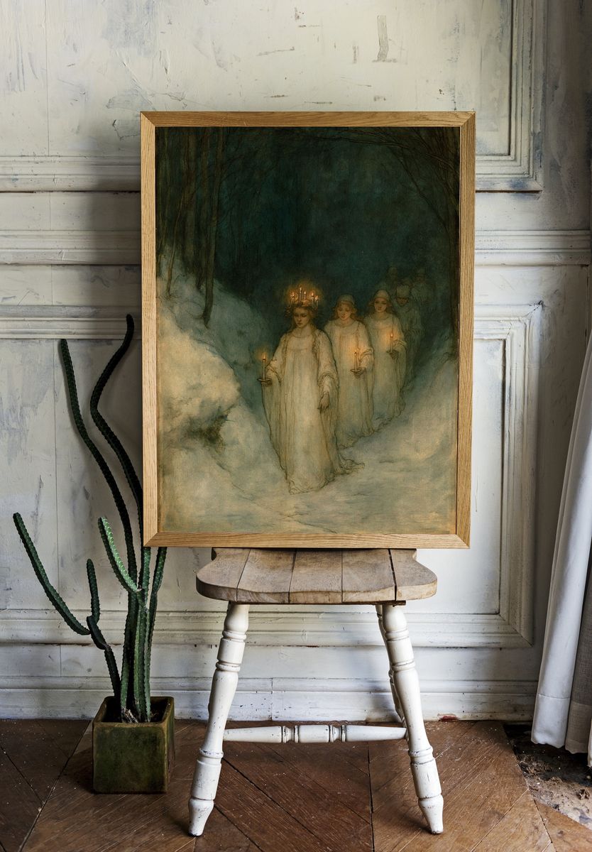 Winter Procession Fine-Art Print. room preview