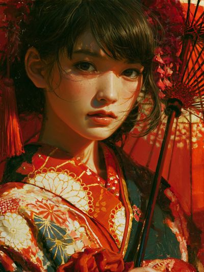 Geisha Portrait Fine-Art Poster. poster