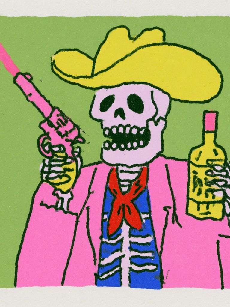 Cowboy Skeleton Pop Art Poster. poster — fine-art art
