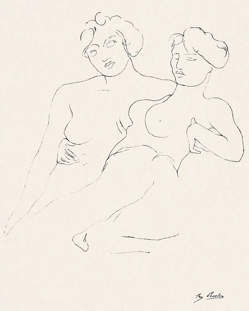 Two Women — Fine Art Print. poster — fine-art art